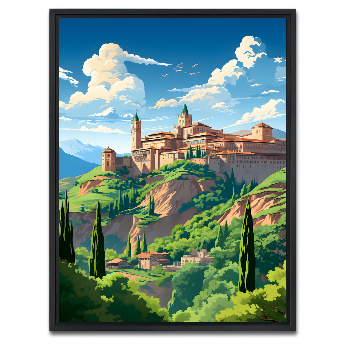 AUTO-MOCKUP WHITE | Alhambra - Grenada - Spain | 1 Piece | Black Framed Canvas | group=3x4
