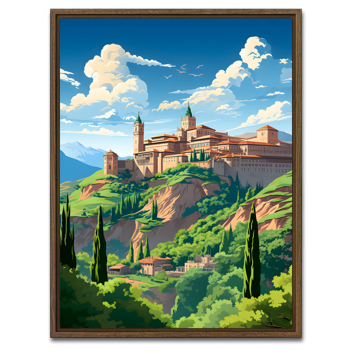 AUTO-MOCKUP WHITE | Alhambra - Grenada - Spain | 1 Piece | Walnut Framed Canvas | group=3x4