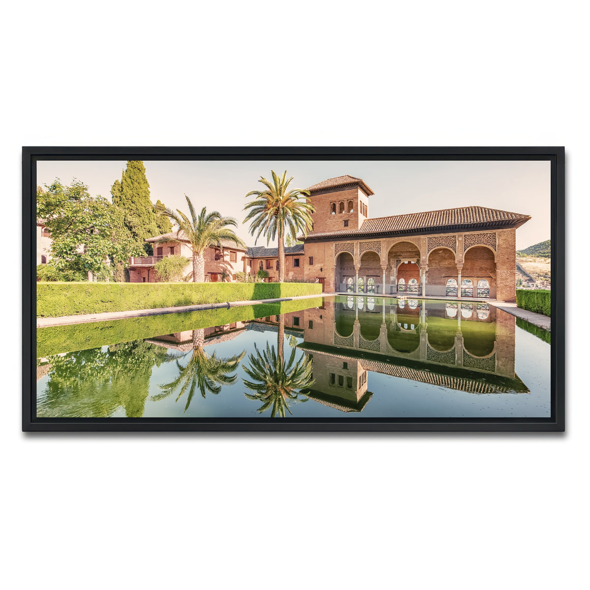 AUTO-MOCKUP WHITE | Alhambra Garden | 1 Piece | Black Framed Canvas | group=2x1