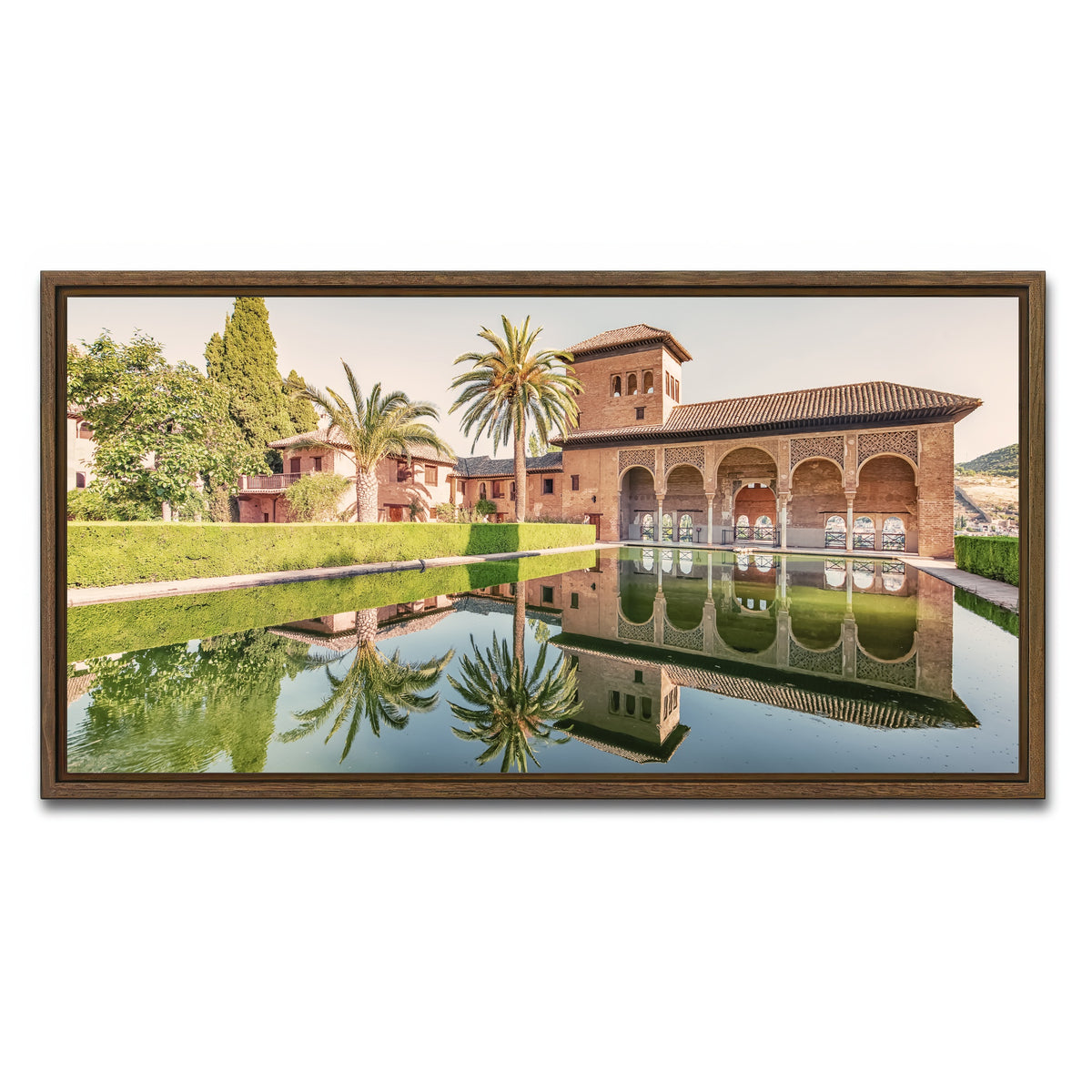 AUTO-MOCKUP WHITE | Alhambra Garden | 1 Piece | Walnut Framed Canvas | group=2x1