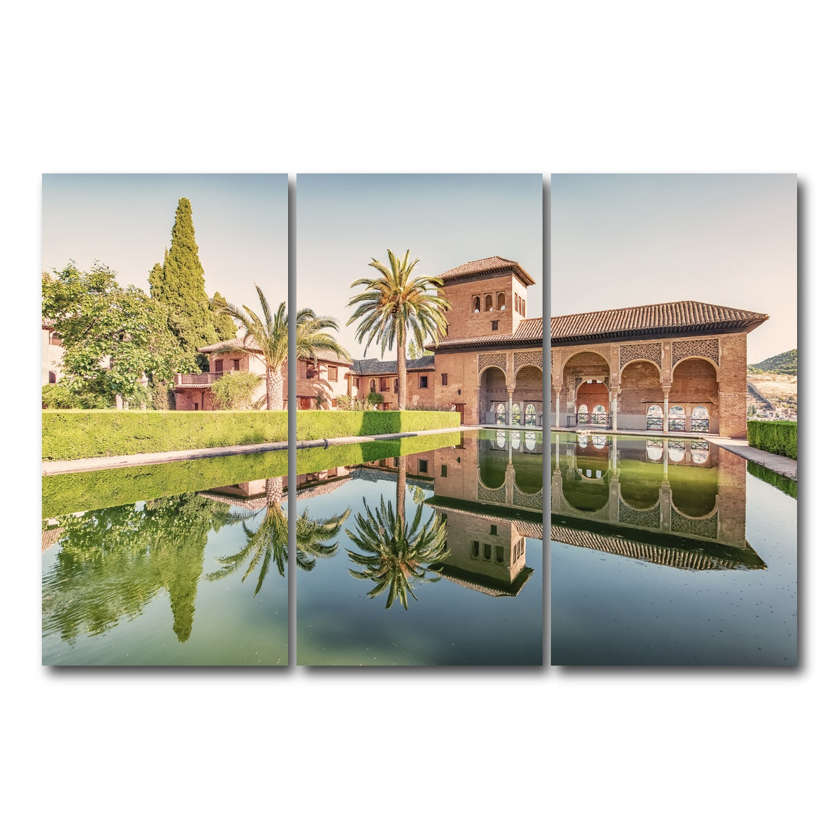 AUTO-MOCKUP WHITE | Alhambra Garden | 3 Piece | Gallery Wrap Canvas | group=12x24