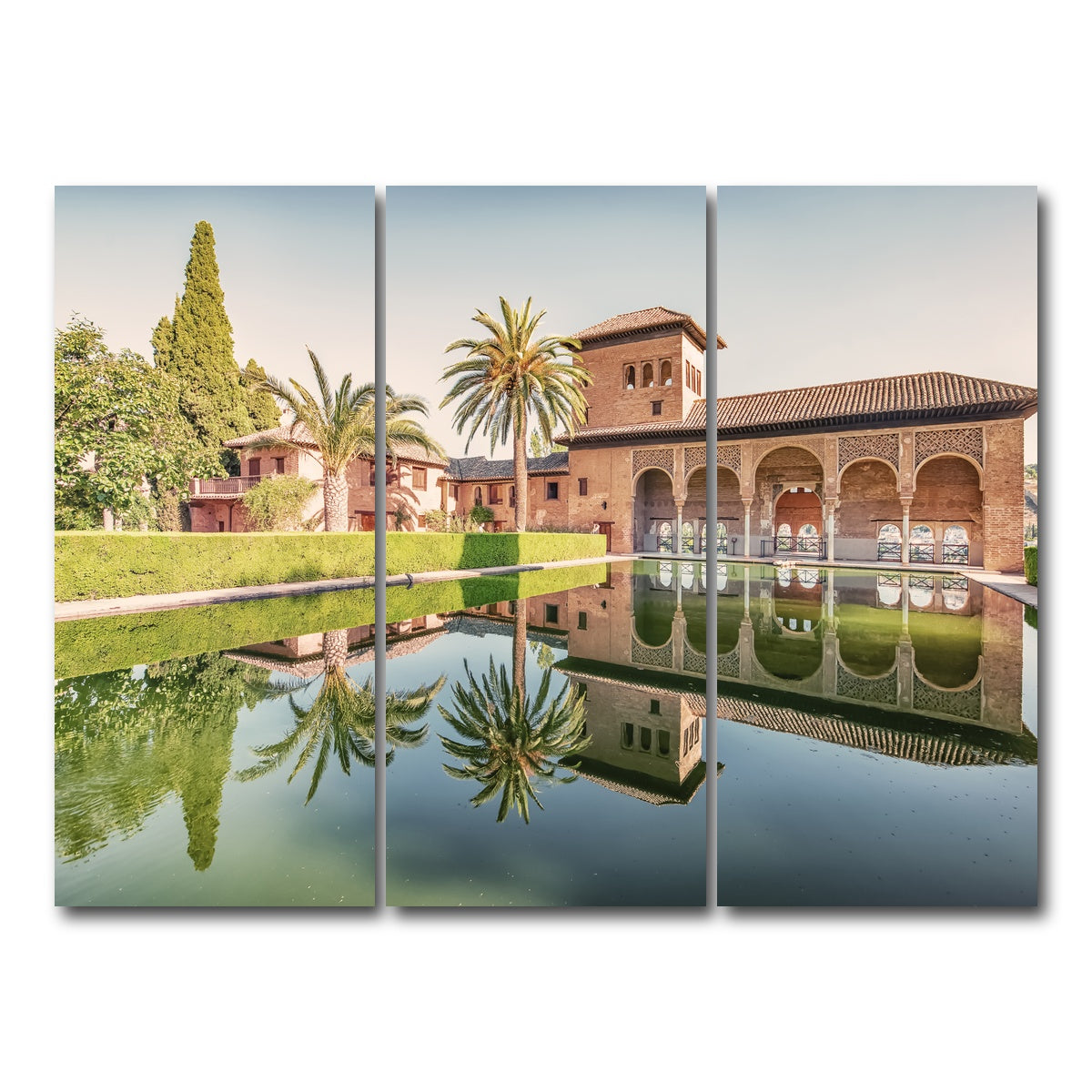 AUTO-MOCKUP WHITE | Alhambra Garden | 3 Piece | Gallery Wrap Canvas | group=8x18