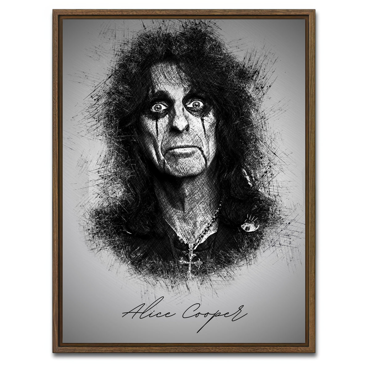 AUTO-MOCKUP WHITE | Alice Cooper | 1 Piece | Walnut Framed Canvas | group=3x4
