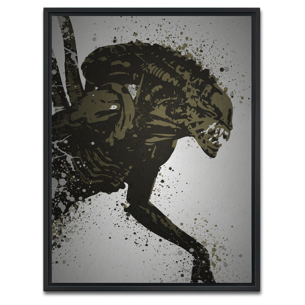 AUTO-MOCKUP WHITE | Alien Xenomorph | 1 Piece | Black Framed Canvas | group=3x4