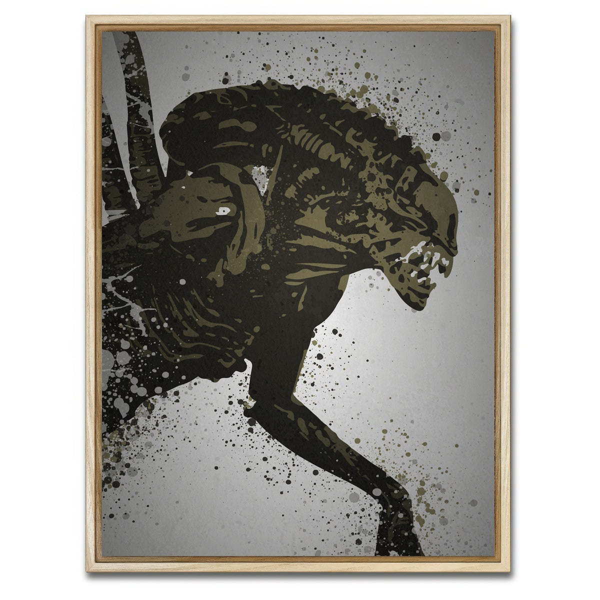 AUTO-MOCKUP WHITE | Alien Xenomorph | 1 Piece | Natural Framed Canvas | group=3x4