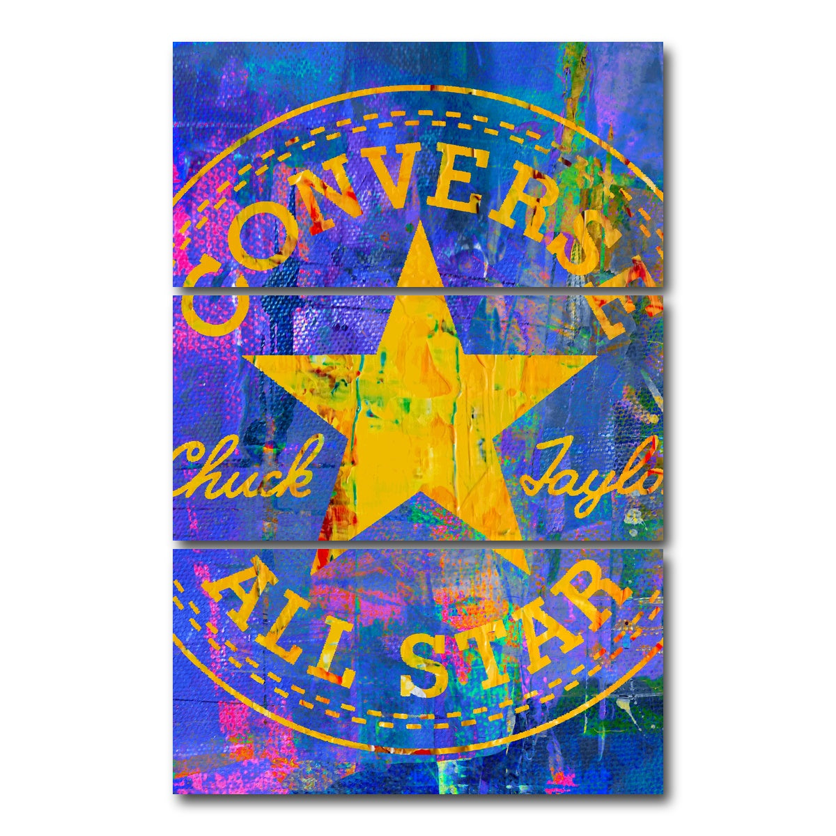 AUTO-MOCKUP WHITE | All Star Converse | 3 Piece | Gallery Wrap Canvas | group=12x24_stacked