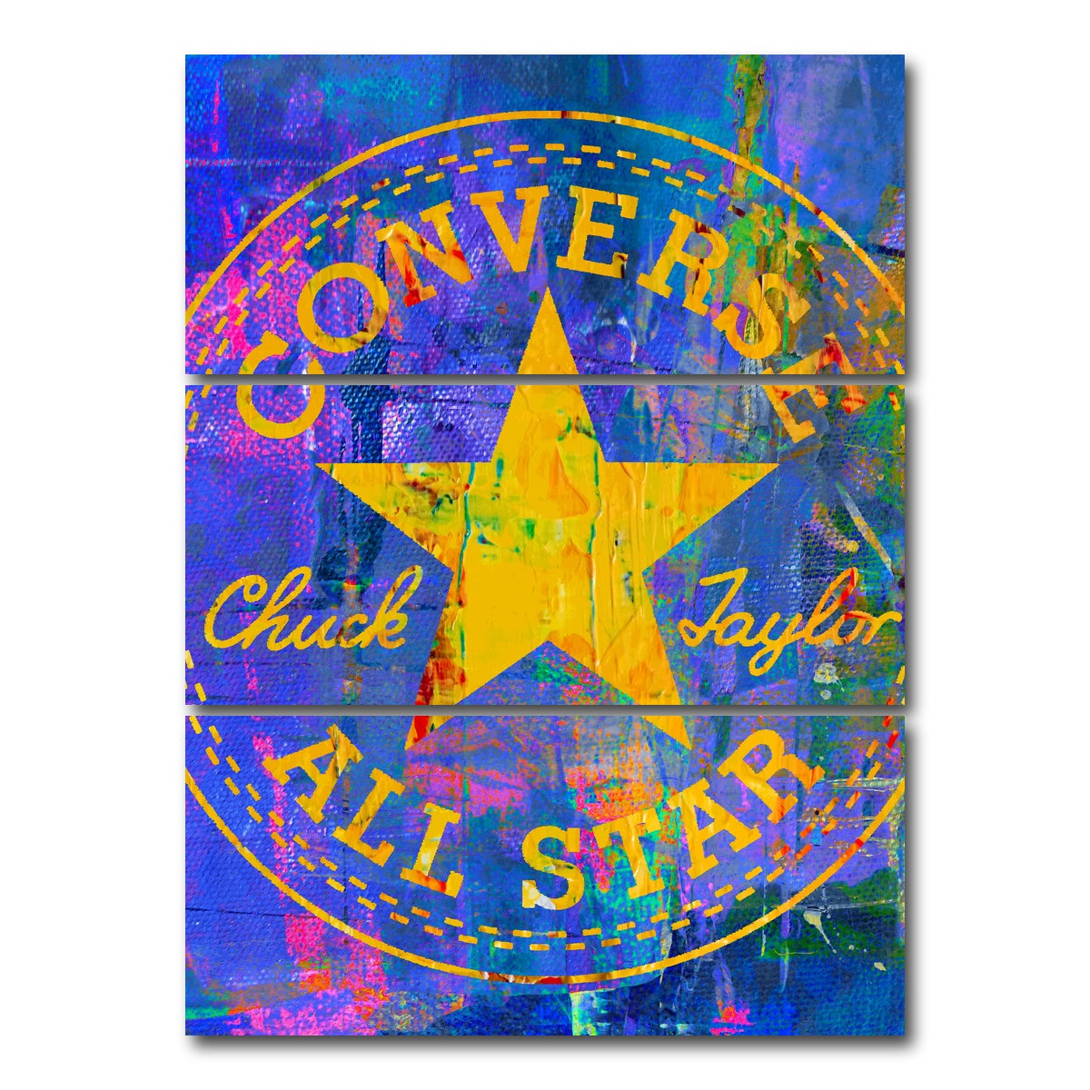 AUTO-MOCKUP WHITE | All Star Converse | 3 Piece | Gallery Wrap Canvas | group=8x18_stacked