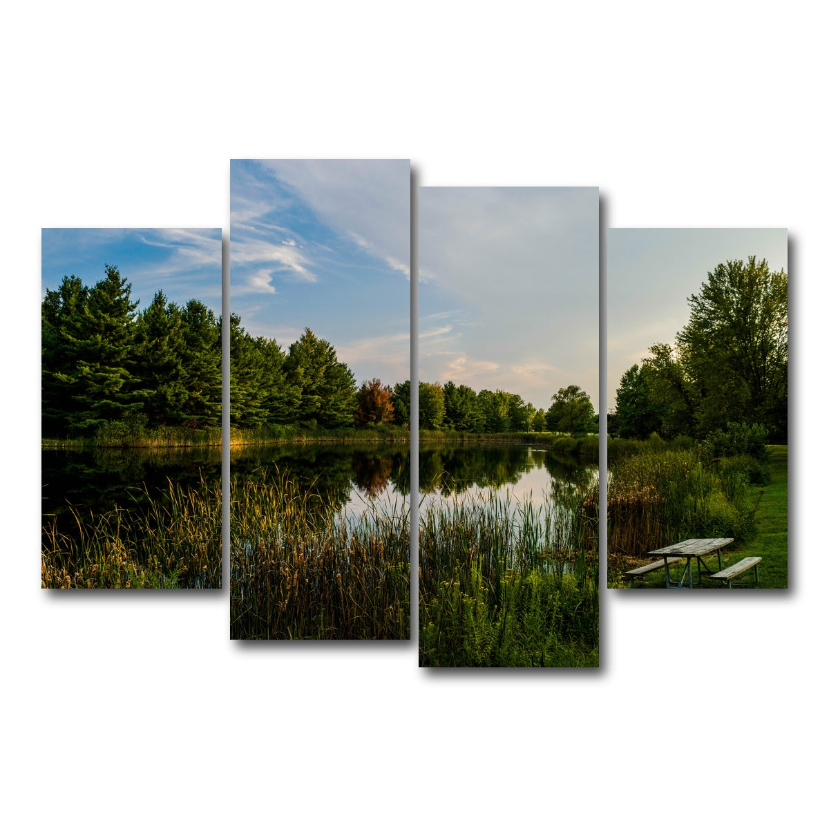 AUTO-MOCKUP WHITE | Alum Creek Fishing Pond | 4 Piece | Gallery Wrap Canvas | group=4_short
