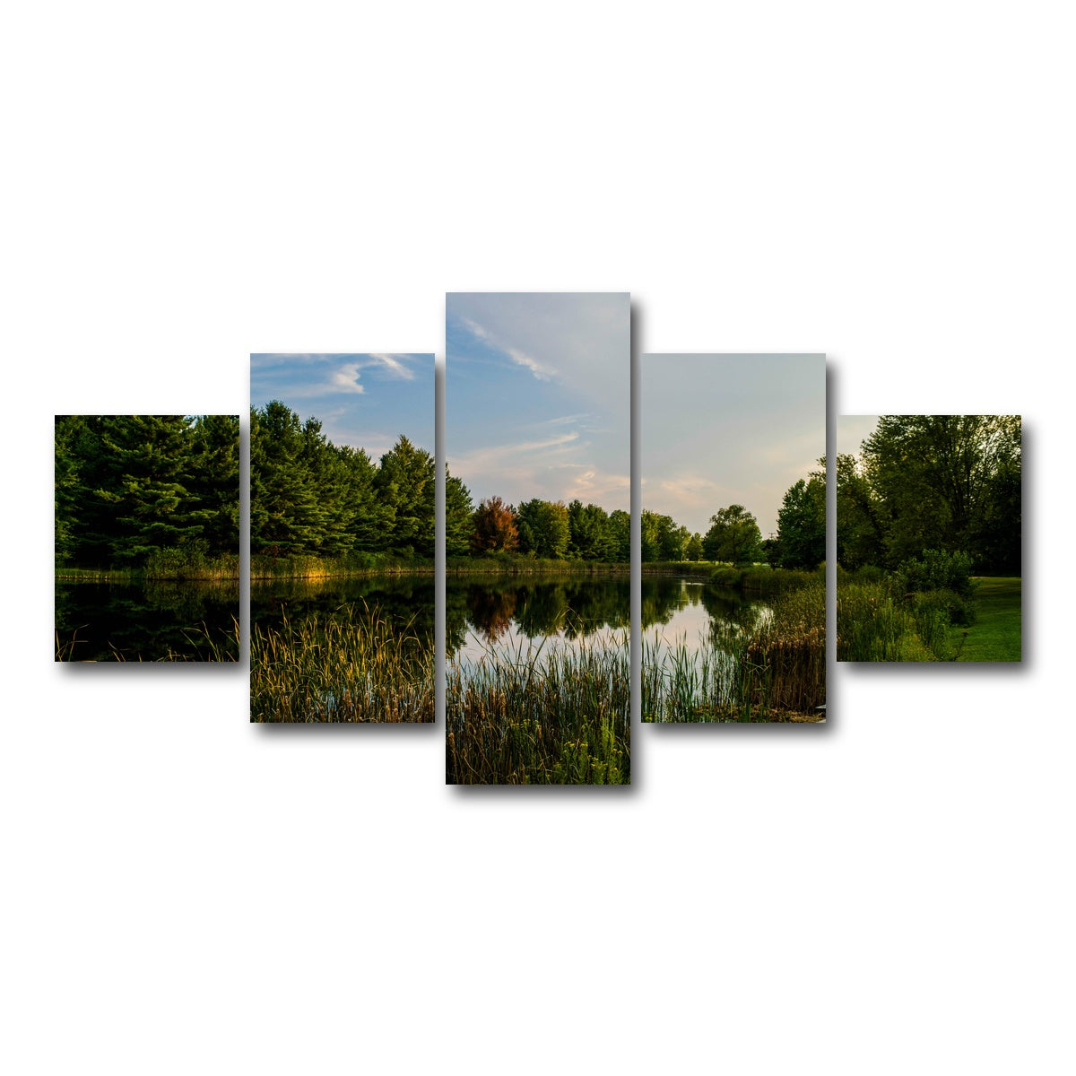 AUTO-MOCKUP WHITE | Alum Creek Fishing Pond | 5 Piece | Gallery Wrap Canvas | group=5_short