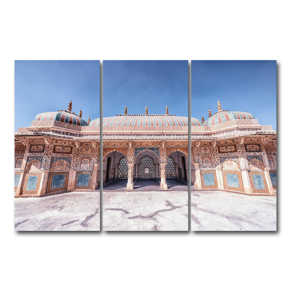 AUTO-MOCKUP WHITE | Amber Fort | 3 Piece | Gallery Wrap Canvas | group=12x24