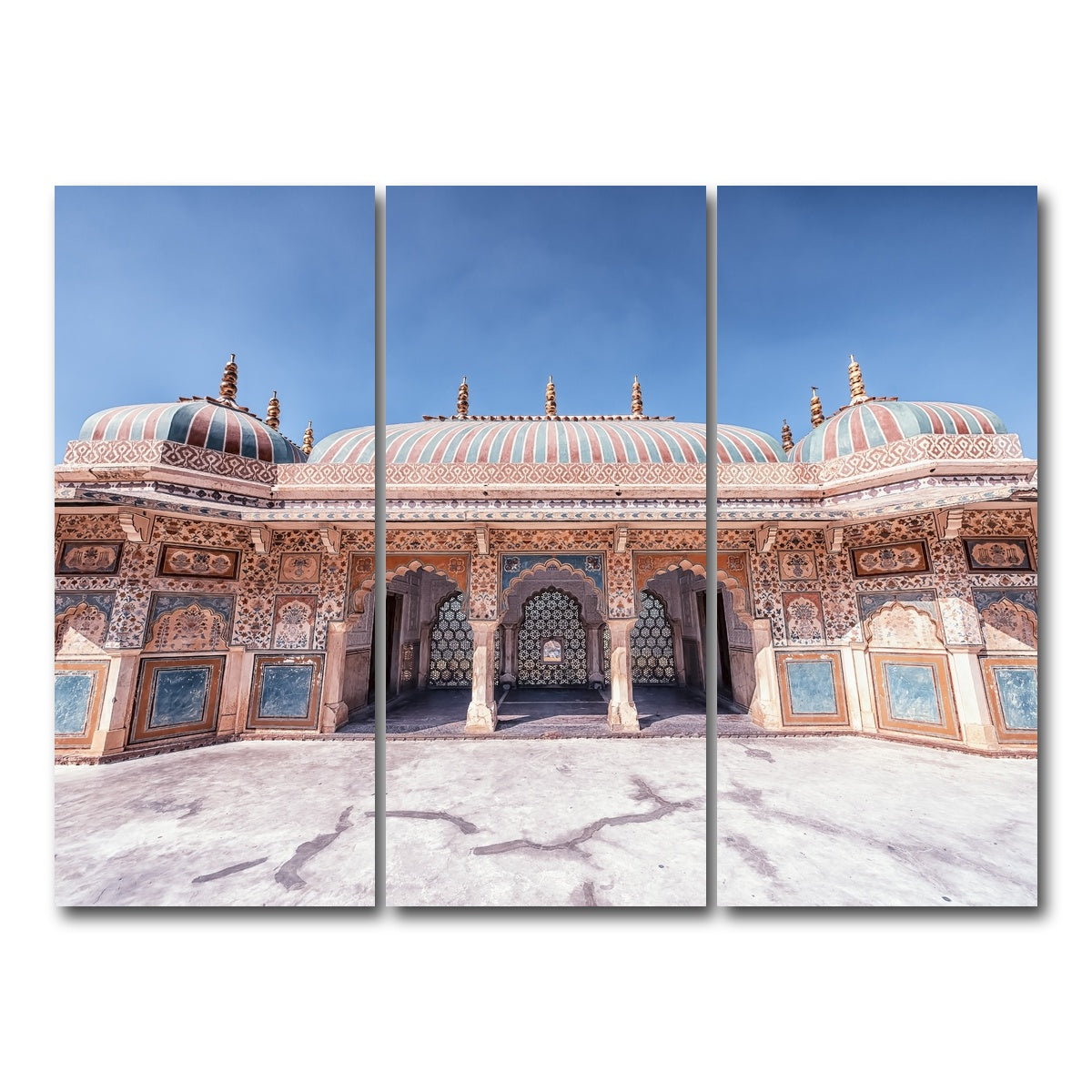 AUTO-MOCKUP WHITE | Amber Fort | 3 Piece | Gallery Wrap Canvas | group=8x18