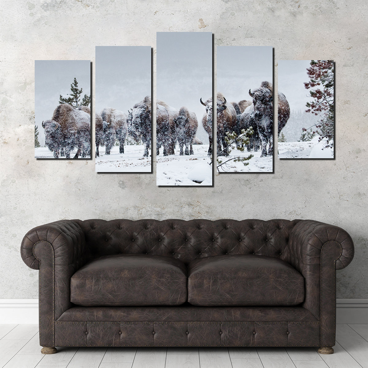 American Bison in Winter Snow Wall Art