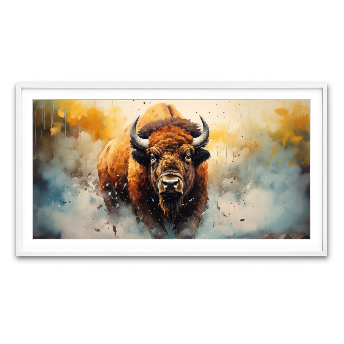 Framed Print 2x1 White