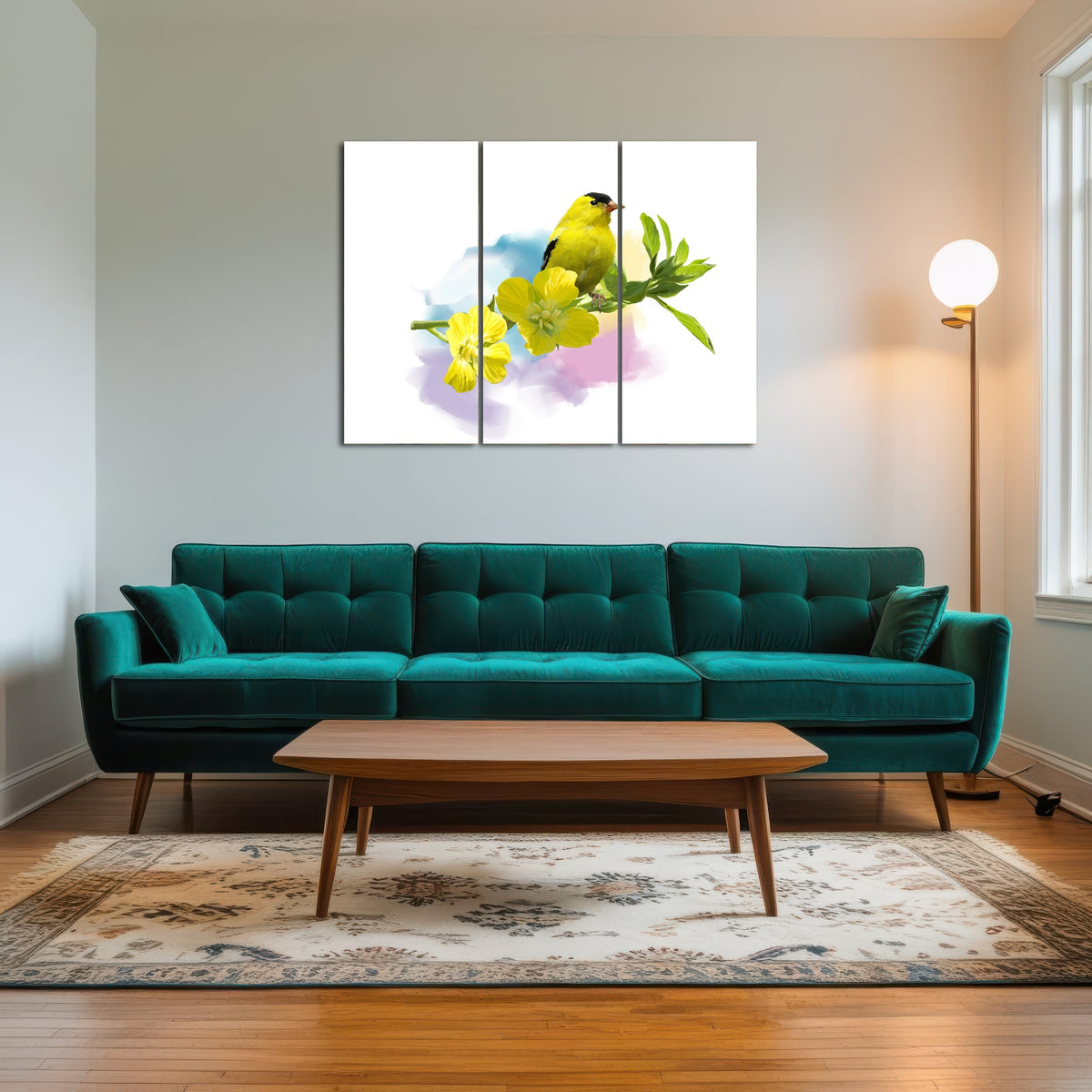 AUTO-MOCKUP ROOM | American Goldfinch watercolor