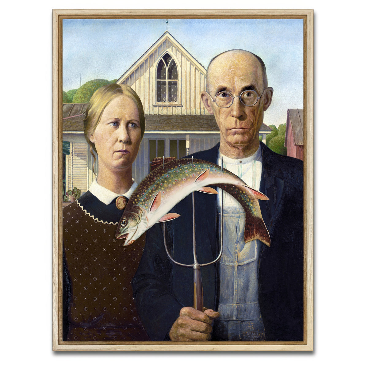 AUTO-MOCKUP WHITE | American Gothic Revisited | 1 Piece | Natural Framed Canvas | group=3x4