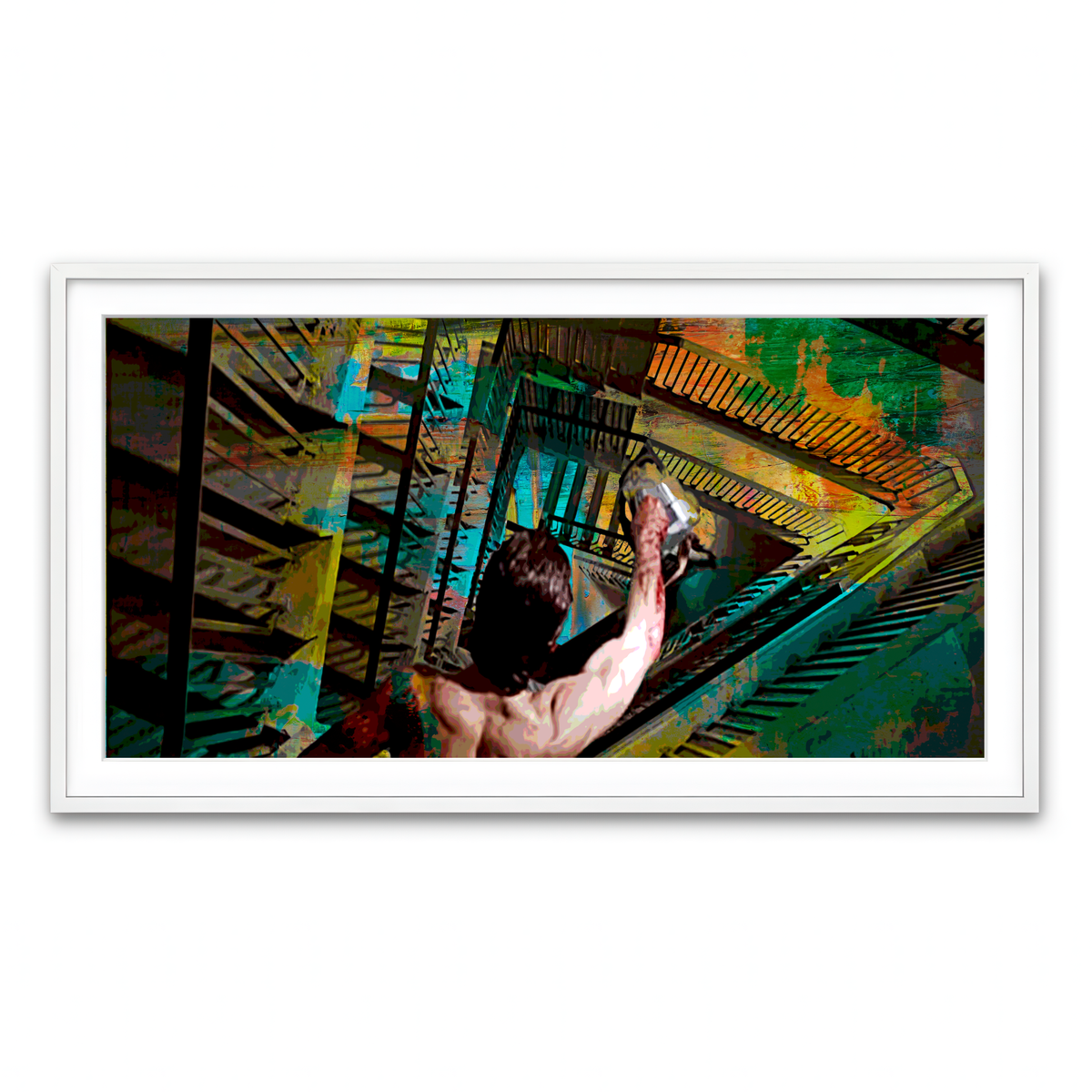 Framed Print 2x1 White