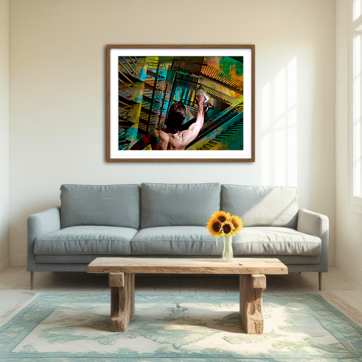 AUTO-MOCKUP ROOM | American Psycho Staircase Wall Art