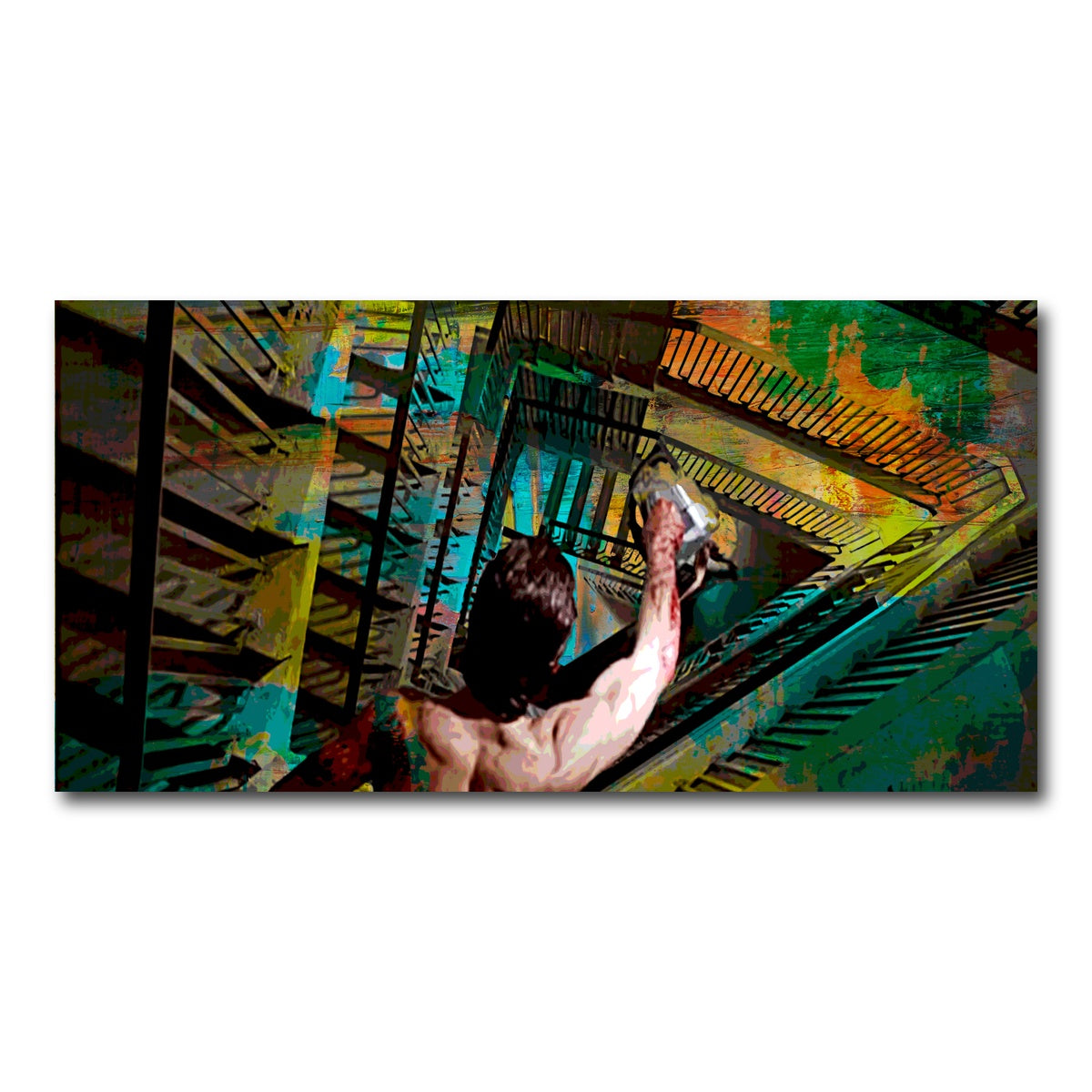 AUTO-MOCKUP WHITE | American Psycho Staircase | 1 Piece | Gallery Wrap Canvas | group=2x1