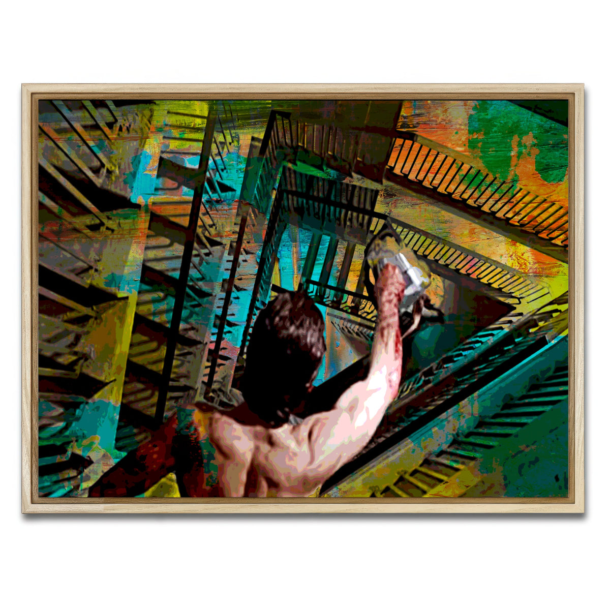 AUTO-MOCKUP WHITE | American Psycho Staircase | 1 Piece | Natural Framed Canvas | group=4x3