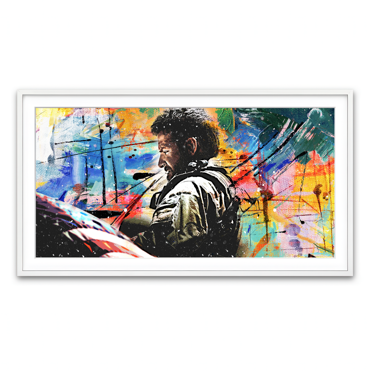Framed Print 2x1 White