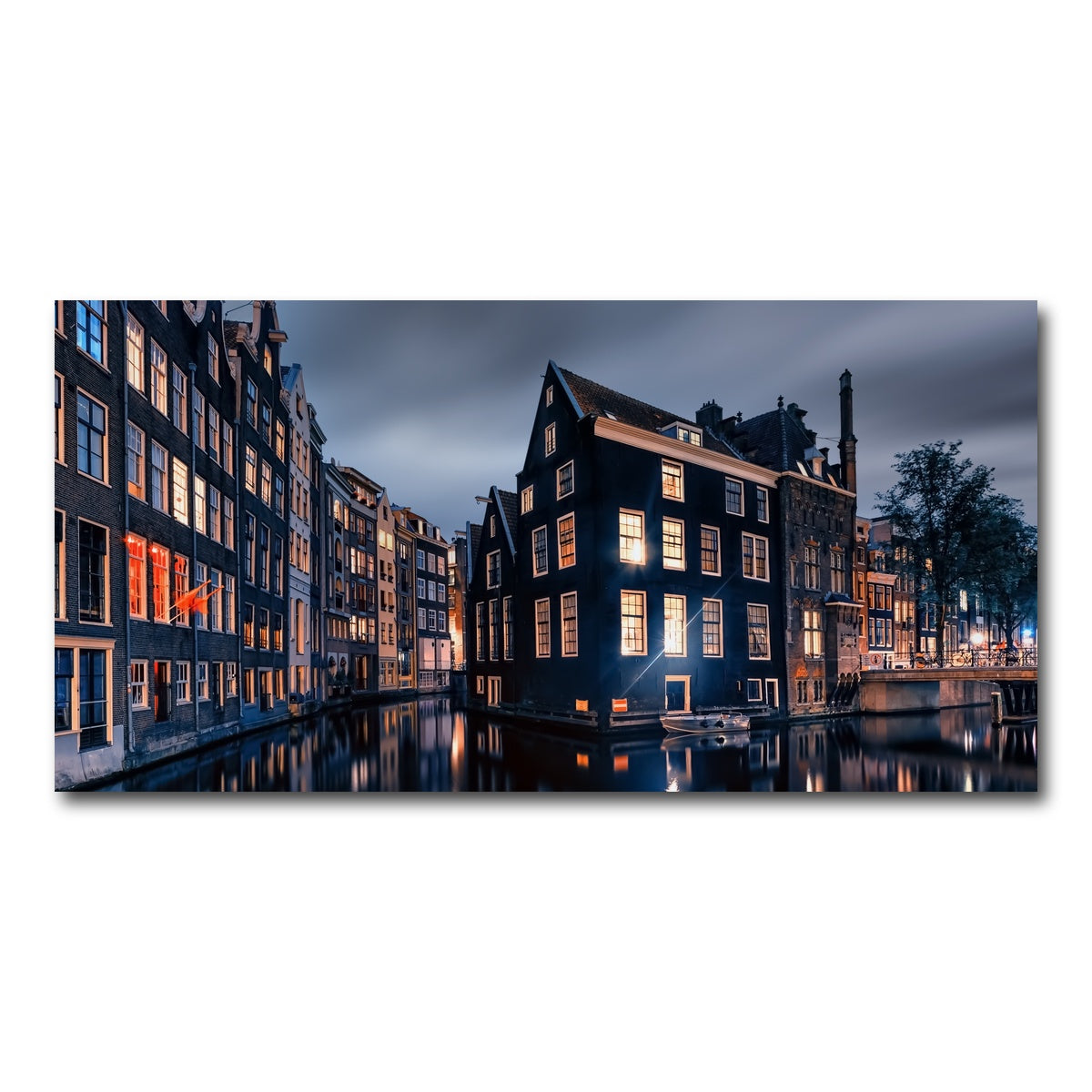 AUTO-MOCKUP WHITE | Amsterdam By Night | 1 Piece | Gallery Wrap Canvas | group=2x1