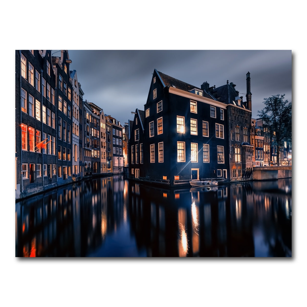 AUTO-MOCKUP WHITE | Amsterdam By Night | 1 Piece | Gallery Wrap Canvas | group=4x3