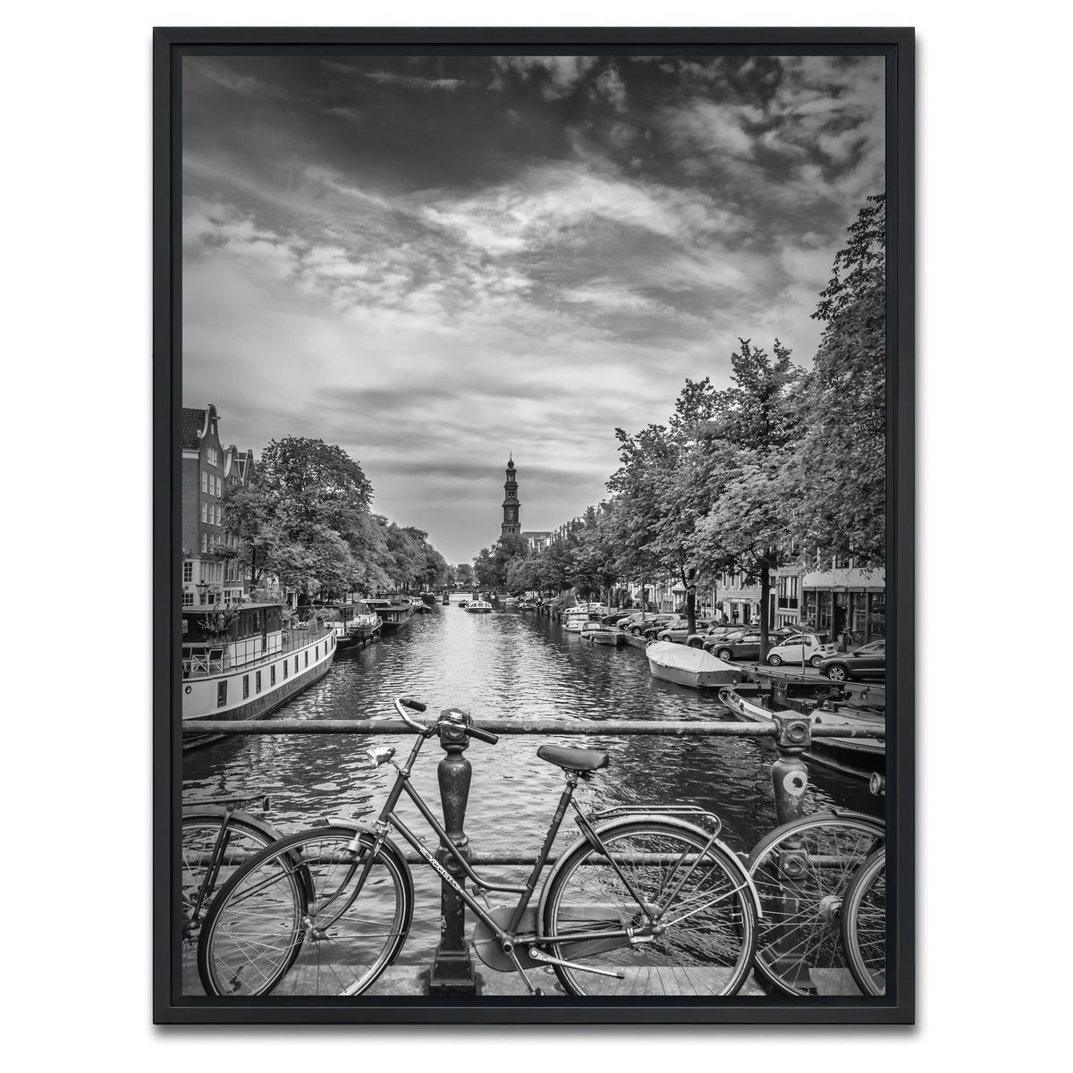 AUTO-MOCKUP WHITE | Amsterdam Cityscape | 1 Piece | Black Framed Canvas | group=3x4