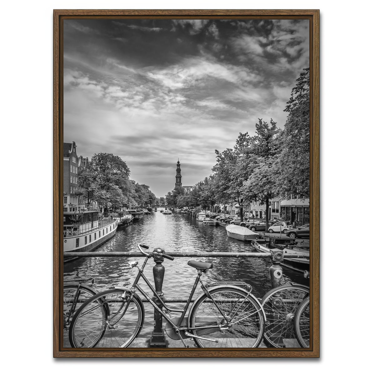 AUTO-MOCKUP WHITE | Amsterdam Cityscape | 1 Piece | Walnut Framed Canvas | group=3x4