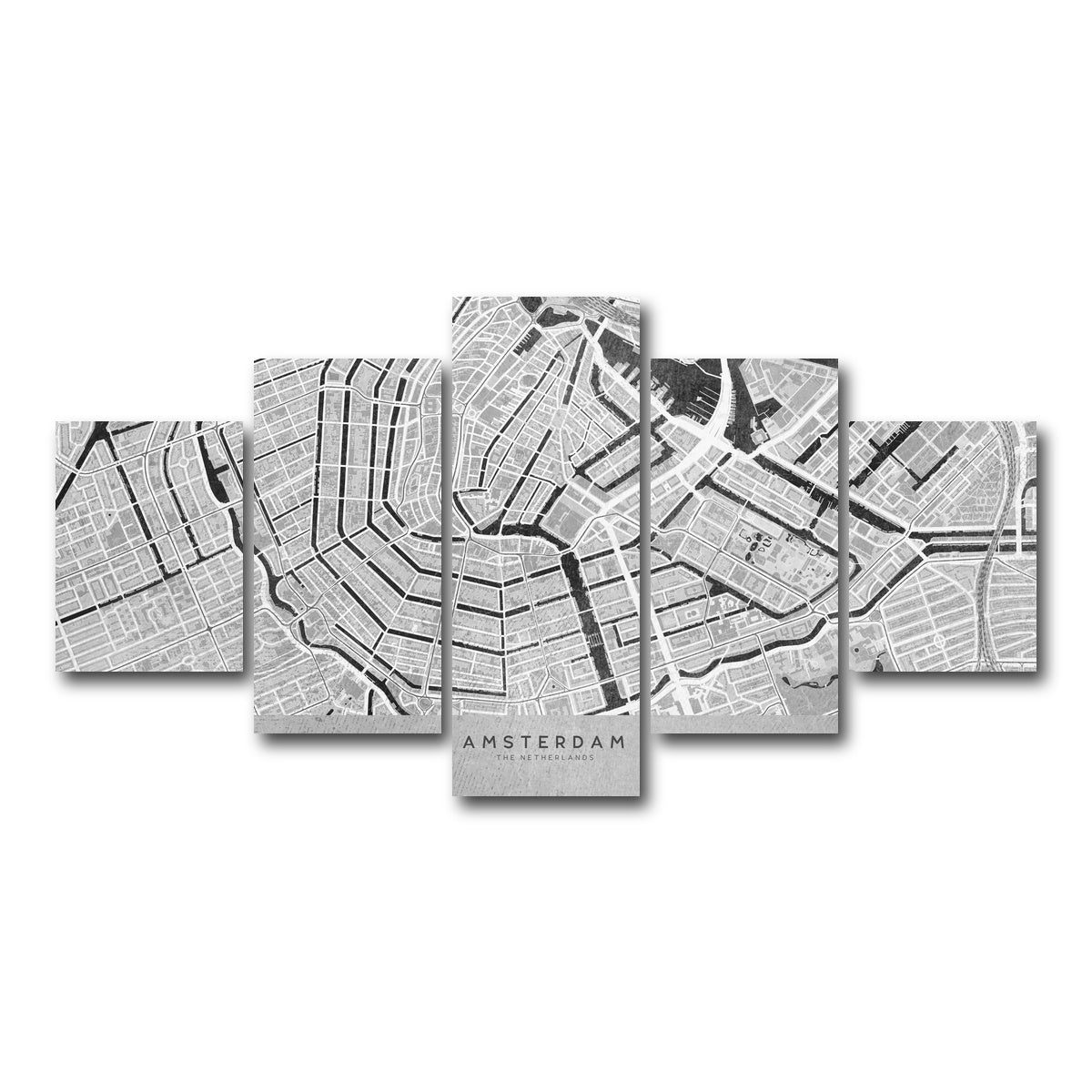 AUTO-MOCKUP WHITE | Amsterdam Map 2 | 5 Piece | Gallery Wrap Canvas | group=5_short