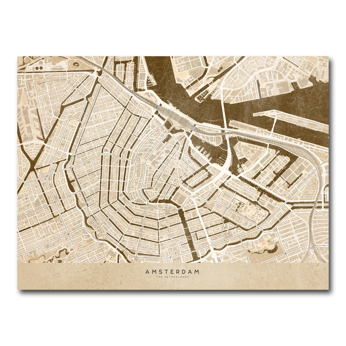 AUTO-MOCKUP WHITE | Amsterdam Map | 1 Piece | Gallery Wrap Canvas | group=4x3