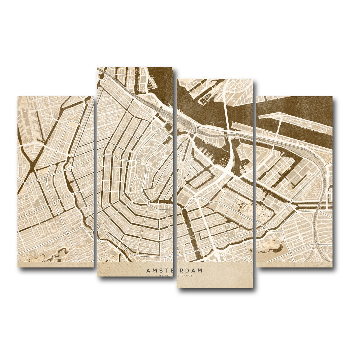 AUTO-MOCKUP WHITE | Amsterdam Map | 4 Piece | Gallery Wrap Canvas | group=4_normal