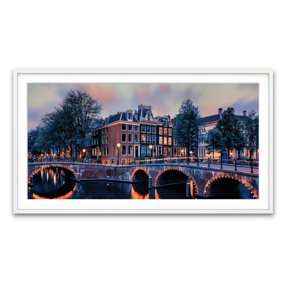 Framed Print 2x1 White