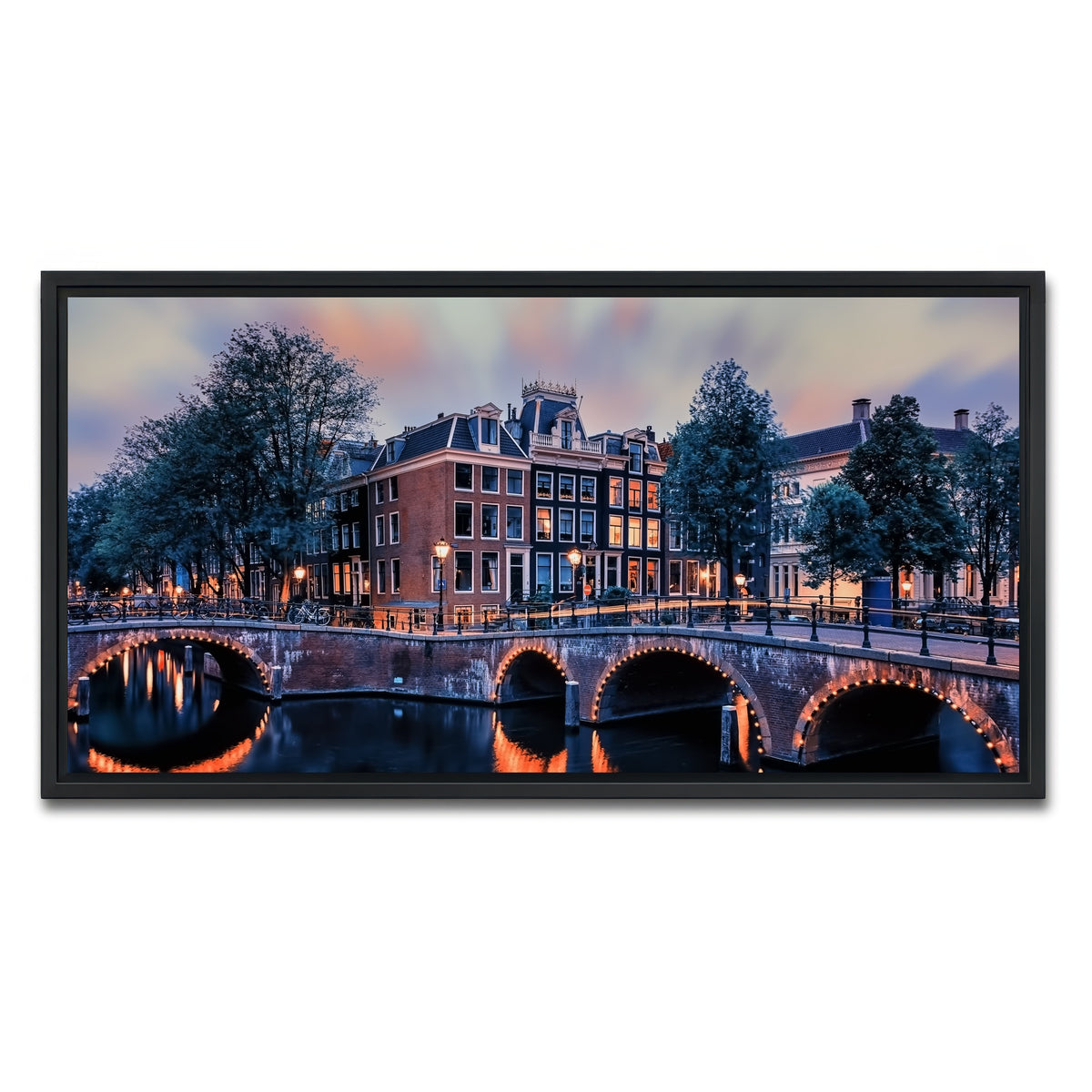 AUTO-MOCKUP WHITE | Amsterdam Sunset | 1 Piece | Black Framed Canvas | group=2x1