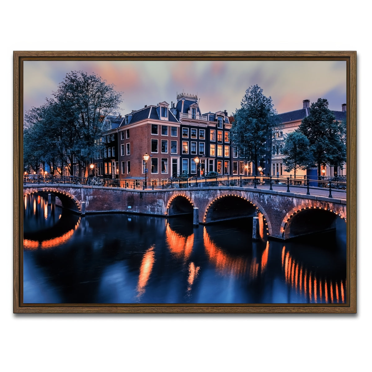 AUTO-MOCKUP WHITE | Amsterdam Sunset | 1 Piece | Walnut Framed Canvas | group=4x3