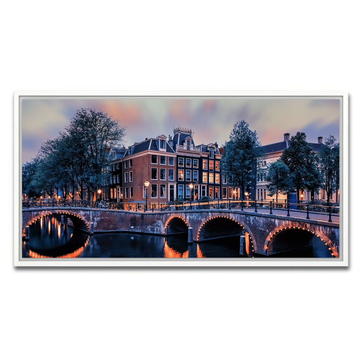 AUTO-MOCKUP WHITE | Amsterdam Sunset | 1 Piece | White Framed Canvas | group=2x1