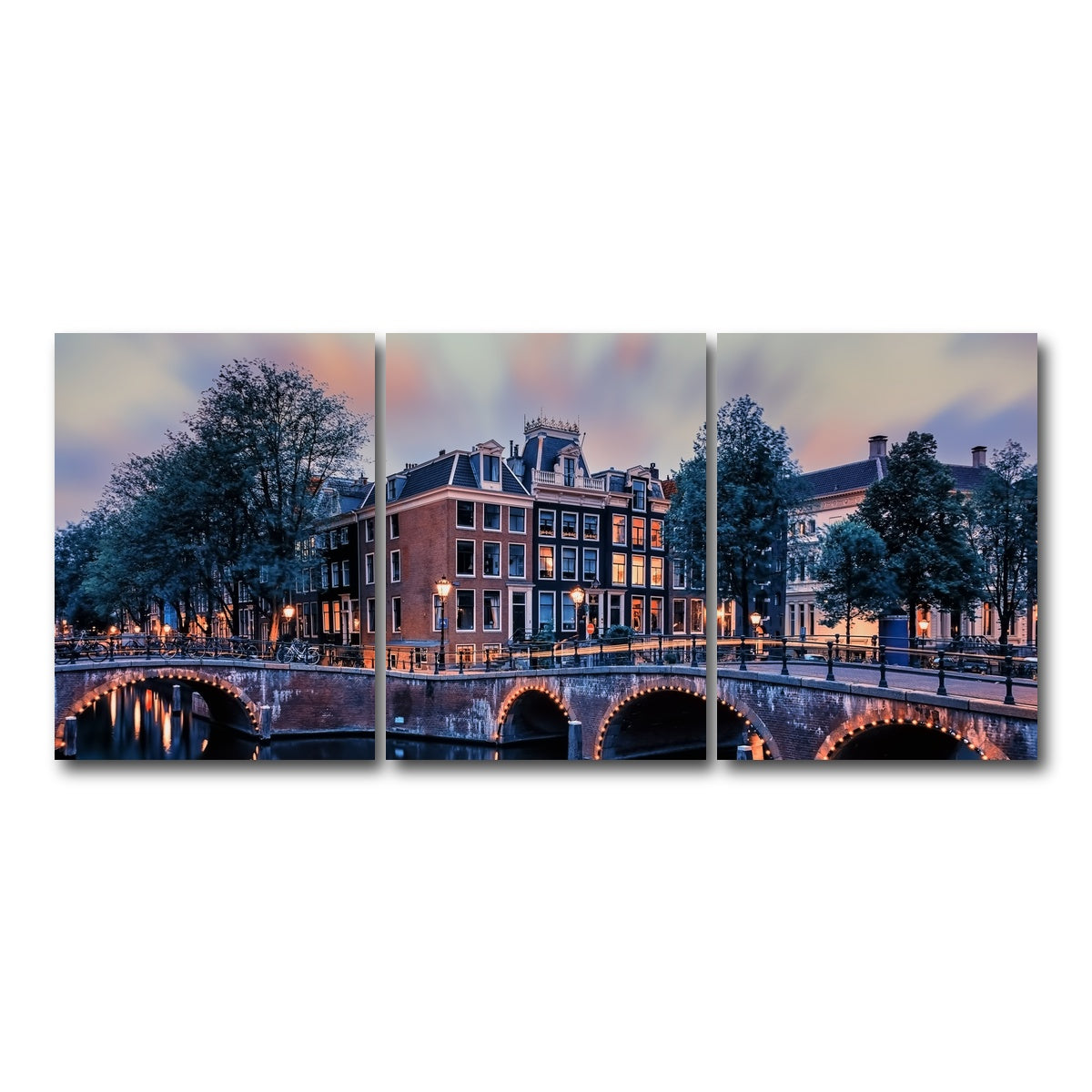 AUTO-MOCKUP WHITE | Amsterdam Sunset | 3 Piece | Gallery Wrap Canvas | group=18x24