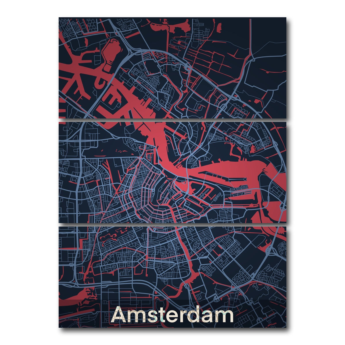 AUTO-MOCKUP WHITE | Amsterdam | 3 Piece | Gallery Wrap Canvas | group=8x18_stacked