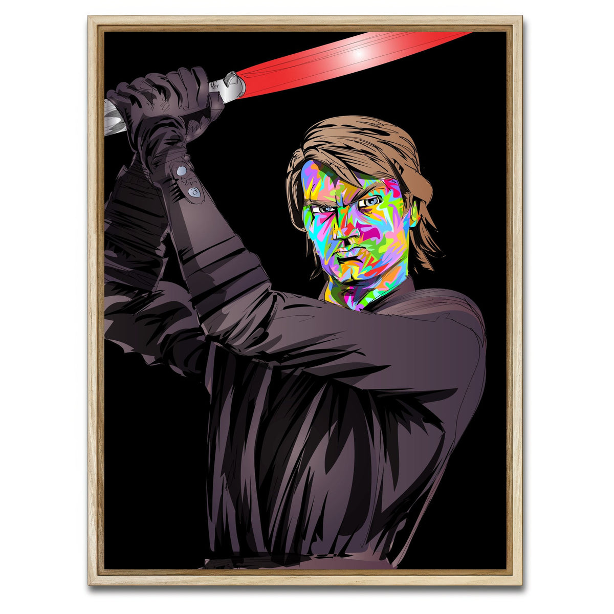 AUTO-MOCKUP WHITE | Anakin Skywalker clone wars | 1 Piece | Natural Framed Canvas | group=3x4