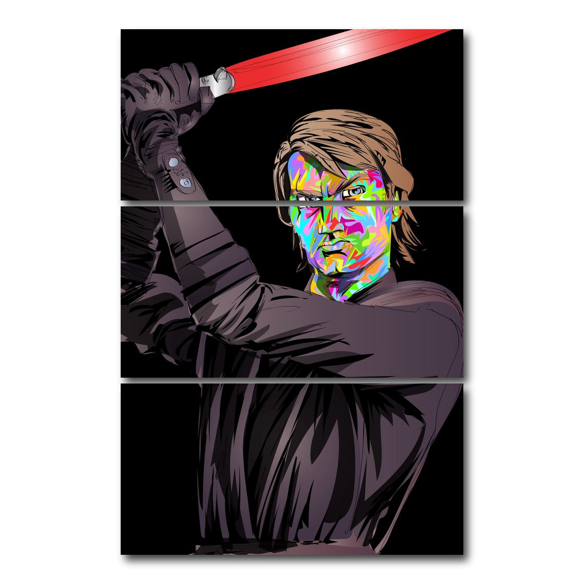 AUTO-MOCKUP WHITE | Anakin Skywalker clone wars | 3 Piece | Gallery Wrap Canvas | group=12x24_stacked