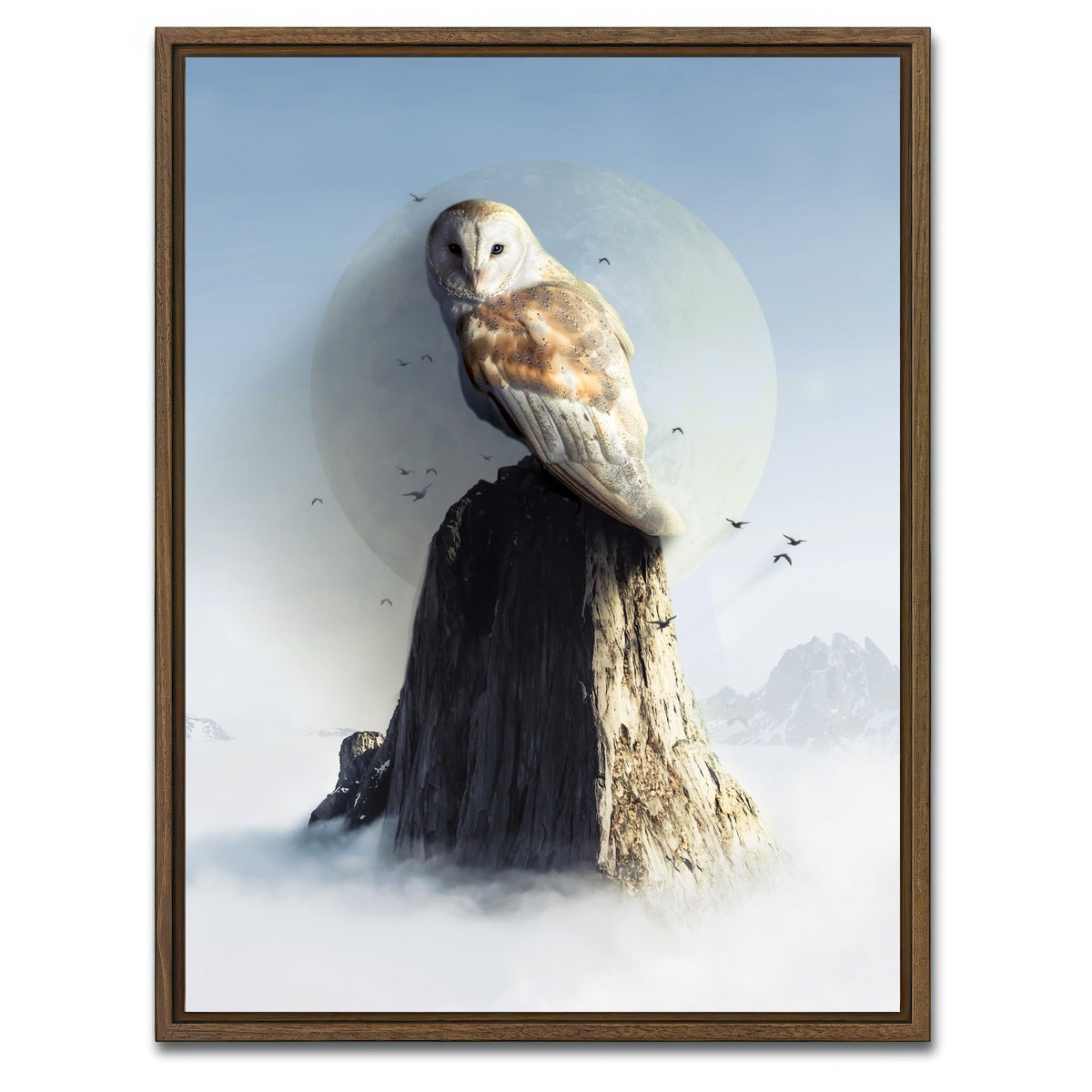 AUTO-MOCKUP WHITE | Ancestral Owl | 1 Piece | Walnut Framed Canvas | group=3x4