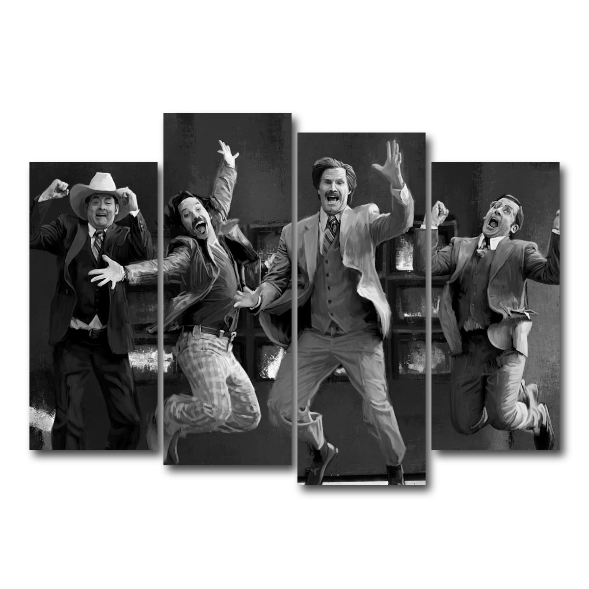 AUTO-MOCKUP WHITE | Anchorman Grayscale | 4 Piece | Gallery Wrap Canvas | group=4_normal