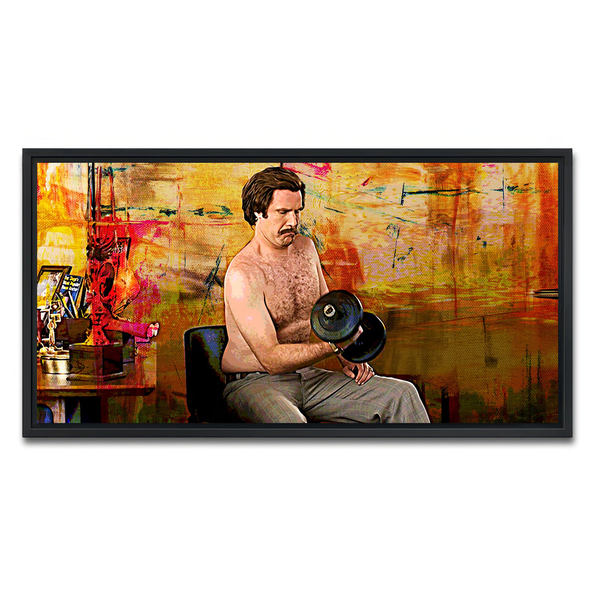 AUTO-MOCKUP WHITE | Anchorman Workout | 1 Piece | Black Framed Canvas | group=2x1