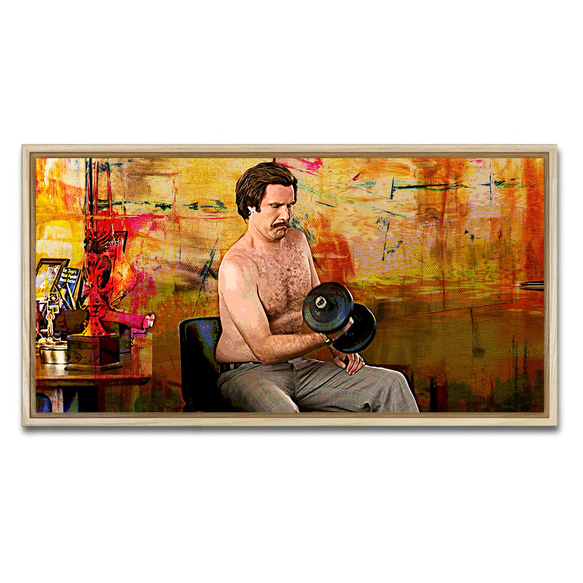 AUTO-MOCKUP WHITE | Anchorman Workout | 1 Piece | Natural Framed Canvas | group=2x1