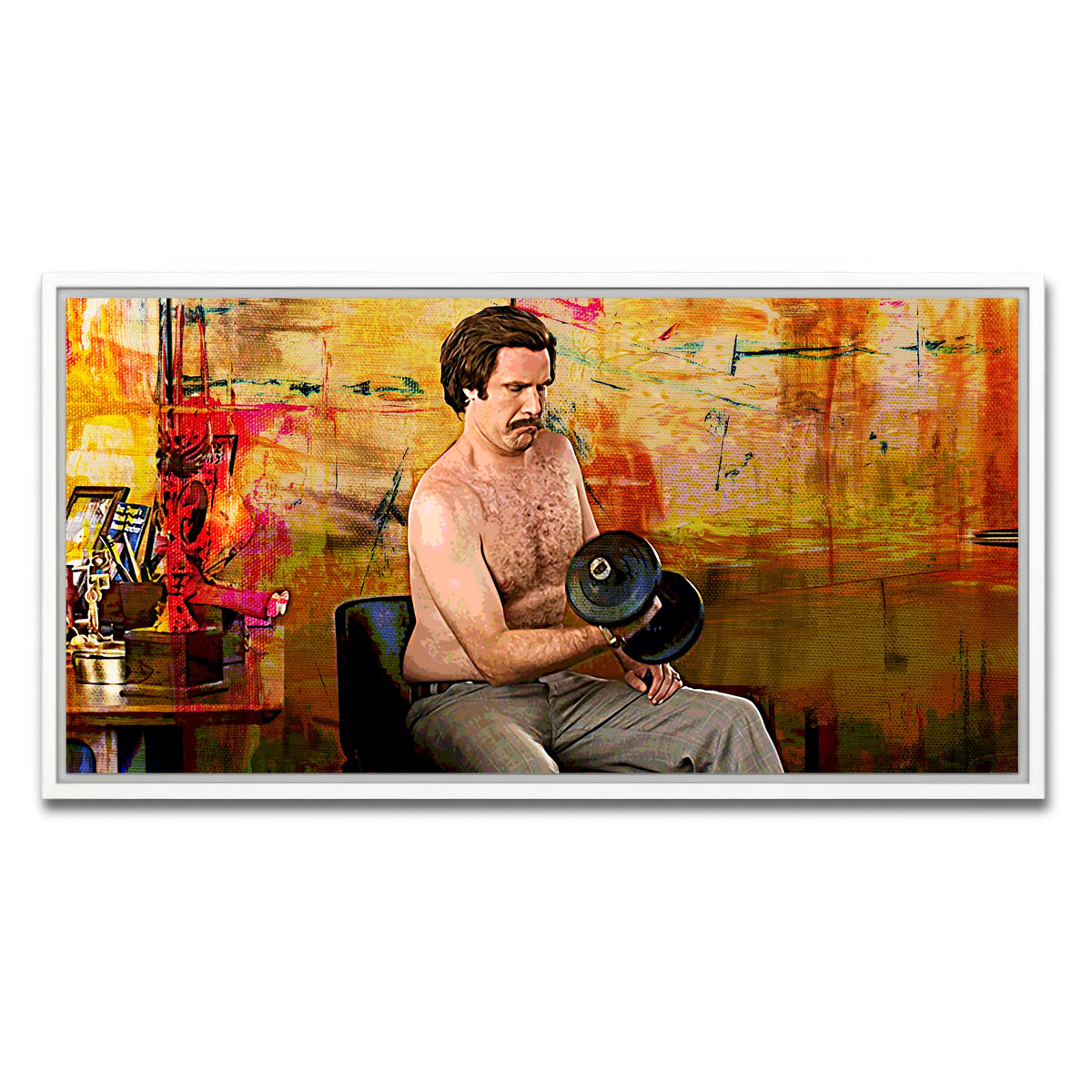 AUTO-MOCKUP WHITE | Anchorman Workout | 1 Piece | White Framed Canvas | group=2x1