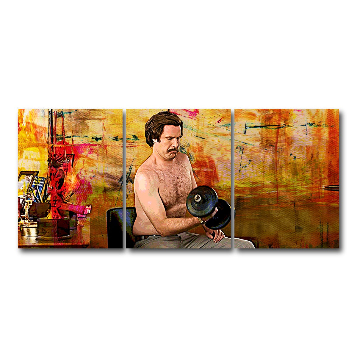 AUTO-MOCKUP WHITE | Anchorman Workout | 3 Piece | Gallery Wrap Canvas | group=18x24