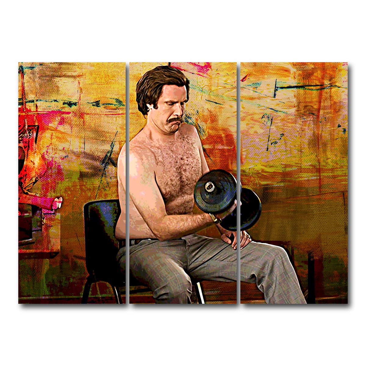 AUTO-MOCKUP WHITE | Anchorman Workout | 3 Piece | Gallery Wrap Canvas | group=8x18
