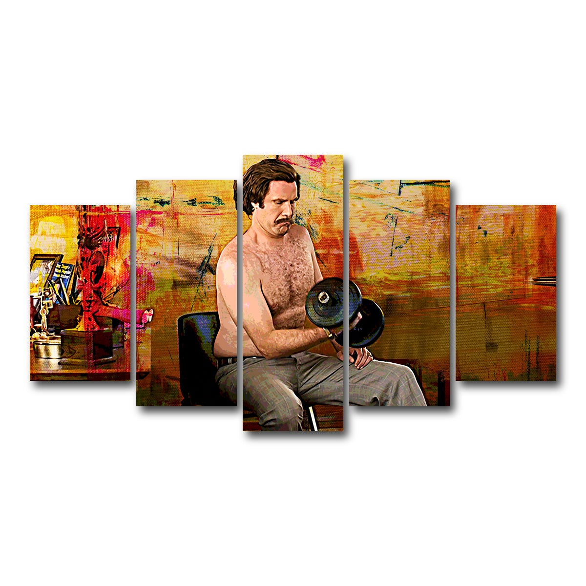 AUTO-MOCKUP WHITE | Anchorman Workout | 5 Piece | Gallery Wrap Canvas | group=5_normal