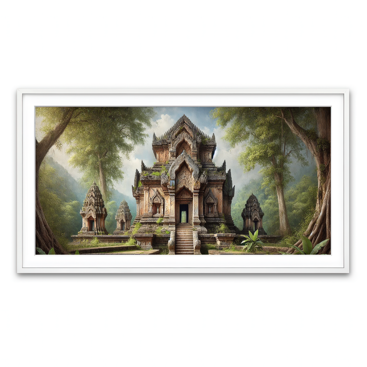 Framed Print 2x1 White