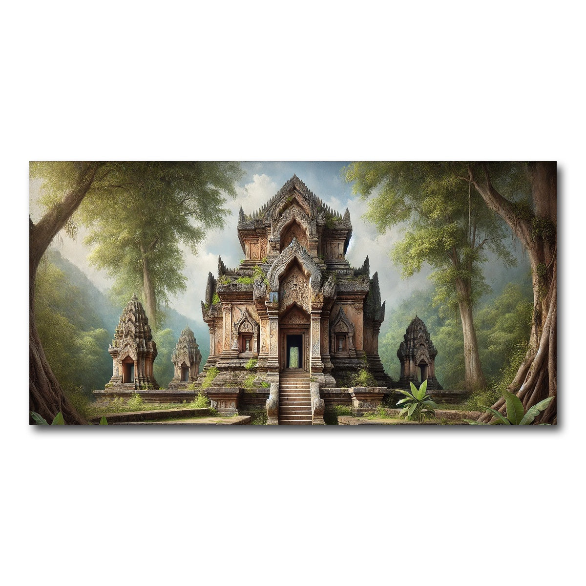 AUTO-MOCKUP WHITE | Ancient Buddhist Temple | 1 Piece | Gallery Wrap Canvas | group=2x1