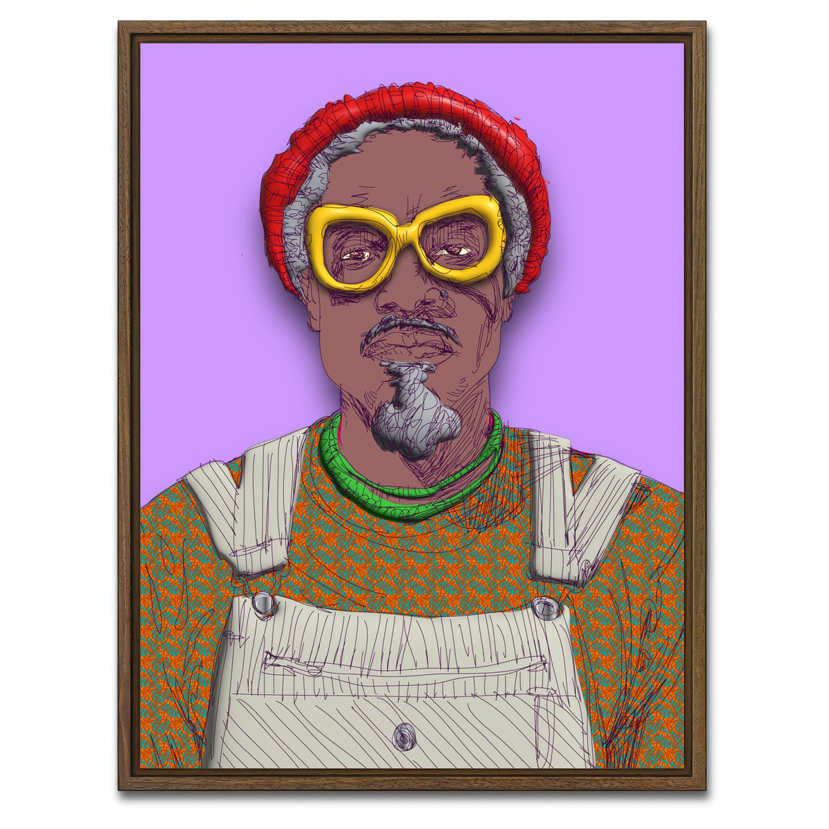 AUTO-MOCKUP WHITE | Andre 3000 | 1 Piece | Walnut Framed Canvas | group=3x4
